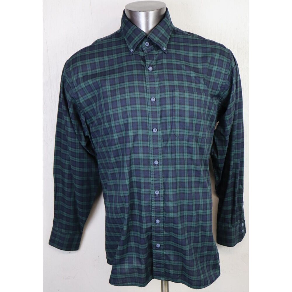 Proper Cloth Black Watch Tartan Plaid Long Sleeve Button Up Cotton Shirt XXL 18